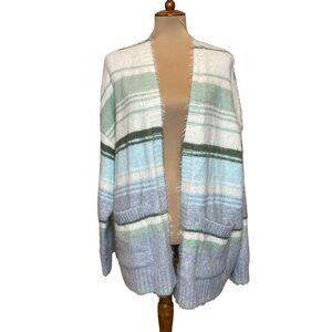 American Eagle Oversized Open-Front Striped Cardigan Sweater Large NWT